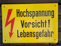 DDR Blechschild Hochspannung Vorsicht! Lebensgefahr Sachsen - Pegau Vorschau