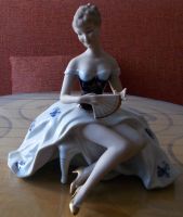 Porzellanfigur "Ballerina", Wallendorfer Porzellan, echt Kobalt Sachsen - Wiedemar Vorschau