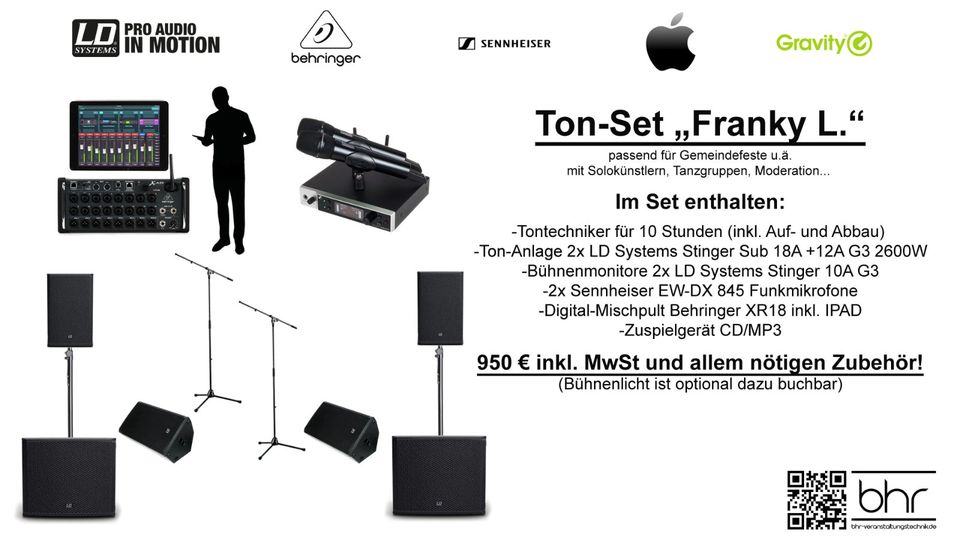 Tonanlage PA Vermietung mit Tontechniker Service in Herne