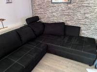 Sofa Wohnlandschaft schwarz 360x220cm mit Kissen ausziehbar Sachsen - Thum Vorschau