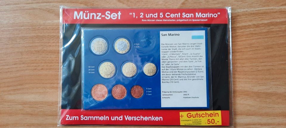 Münz-Set  1, 2, 5 Cent San Marino Originalverpackt 2006 in Ilsede
