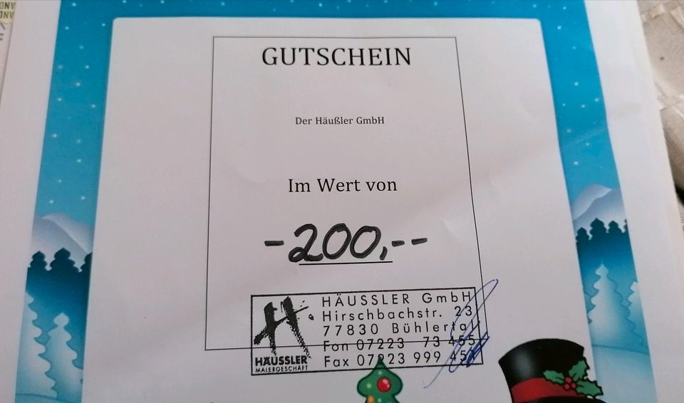 1  Gutschein Fa.  Maler Häussler GmbH in Bühlertal in Bühl