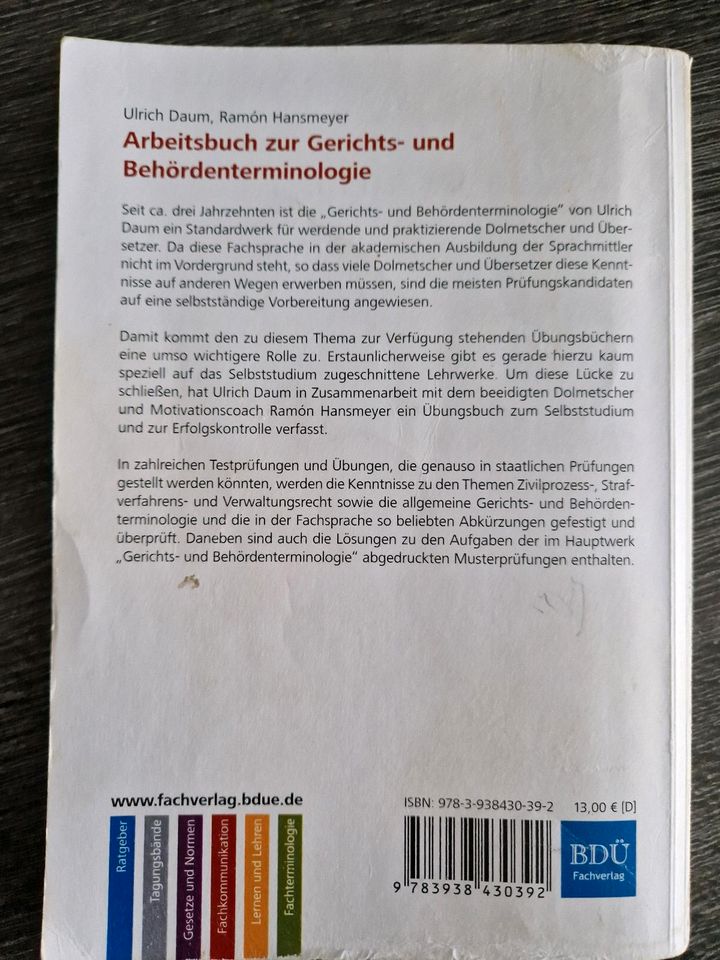 Arbeitsbuch zur Gerichts- und Behördenterminologie (Ulrich Daum) in Eckstedt