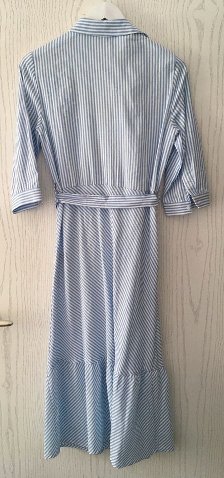 S.Oliver Maxi-Kleid Blusenkleid lang blau-weiß Streifen edel neuw in Weinheim