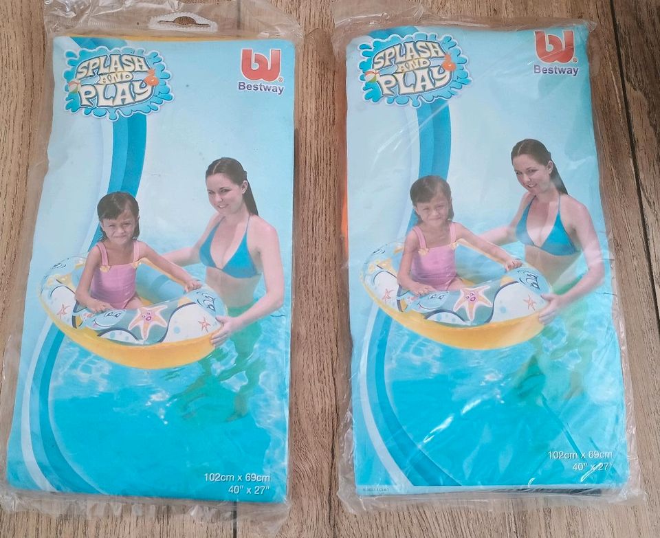 2 neue aufblasbare Kinder Boote Schlauchboote Babypool 102cm NEU* in Porta Westfalica