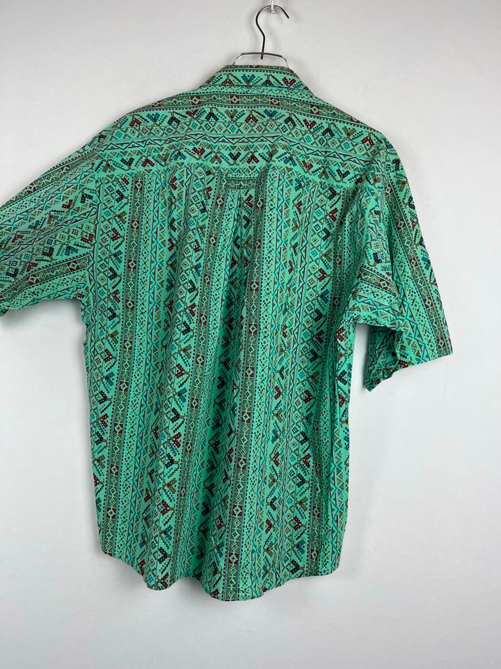 Vintage Crazy Pattern Baumwoll Hemd - Retro Shirt - 90s - Gr. L in Neuenhaus