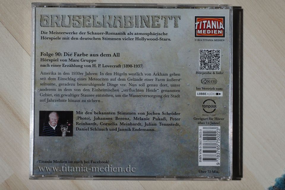 H.P. Lovecraft-Die Farbe aus dem All (1 CD;Reihe Gruselkabinett) in Mainz