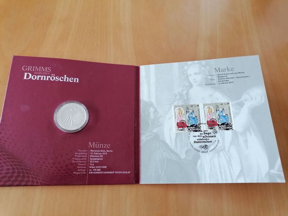 BRD 20 Euro PP 2015 D Grimms Märchen Dornröschen + Marke Post in Freilassing