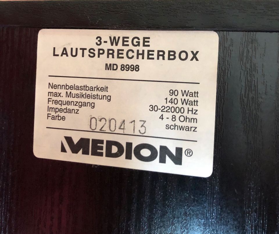 Medion MD 8998 2 Stück - 3-Wege-Lautsprecher in Barbing