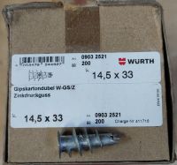 WÜRTH Gipskartondübel W-GS/Z 14,5x33 Essen - Frillendorf Vorschau