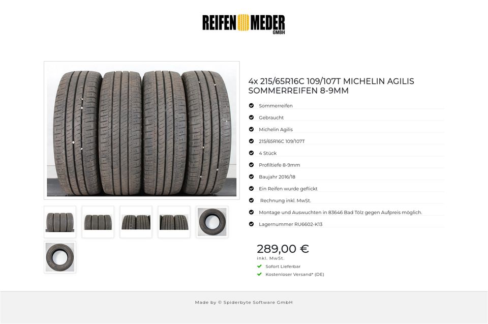 4x 215/65R16C 109/107T MICHELIN AGILIS SOMMERREIFEN 8-9MM #1A4S in Bad Tölz