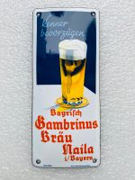 ‼️ EMAILSCHILD Gambrinus Bräu Naila Emailleschild Türschild Saarland - Schiffweiler Vorschau