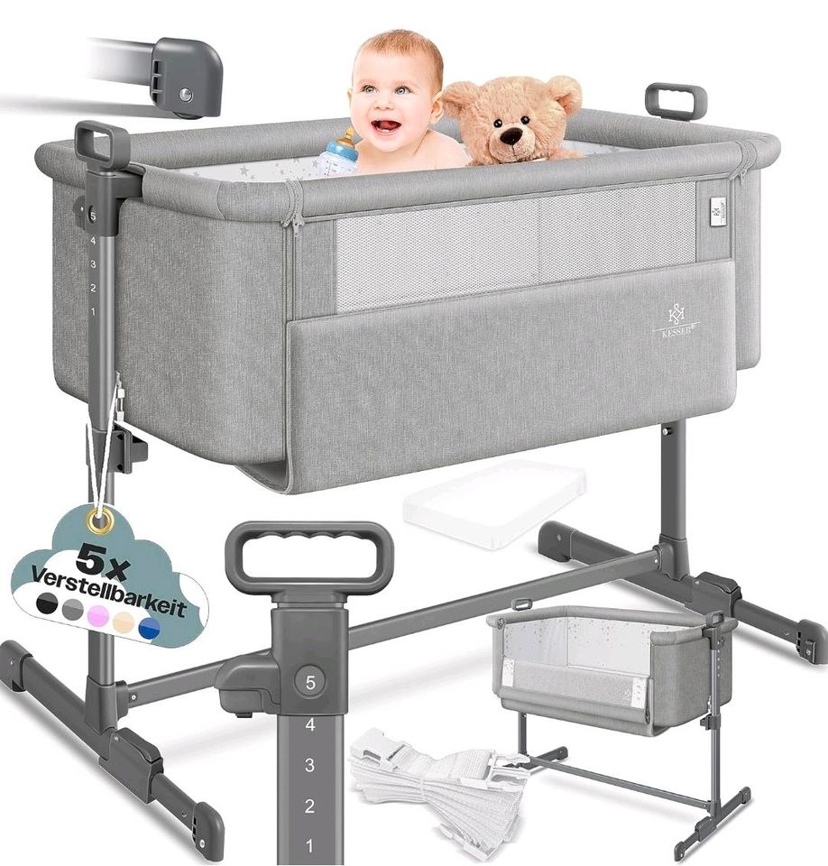 KESSER® Zustellbett Hubi 3in1 Baby Beistellbet in Offenbach