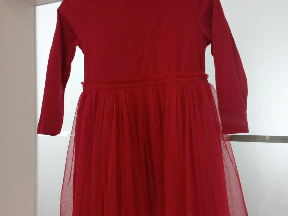 Rotes Tüllkleid mit Glitzer im Rock Gr. 92 Weihnachten in Schlüsselfeld