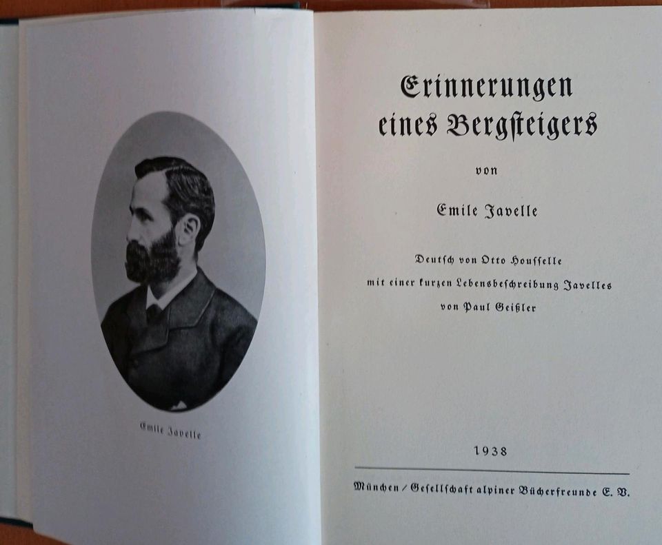 1938 Erinnerungen eines Bergsteigers von Emile Javelle gut erhalt in Berlin