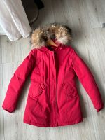 Matogla Winterjacke Rot Warm Gr. XS Parker Echtfell mit Kapuze Düsseldorf - Stadtmitte Vorschau