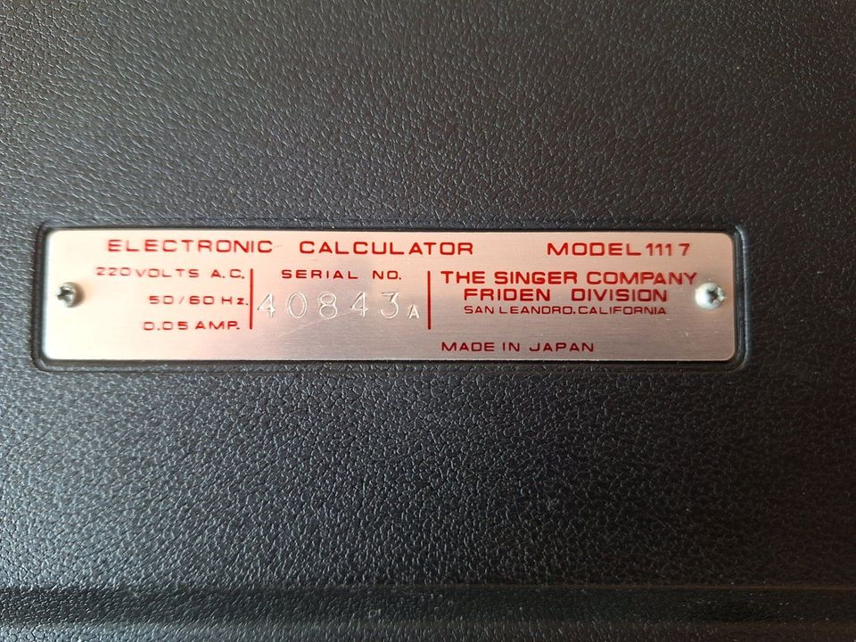 Friden EC 1117 Singer Tischrechner Rechner Calculator Nixie in Güsten