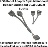 Bolwins M15S USB Adapter Kabel 9 pin Header Buchse auf 2X USB2.0 Bayern - Forchheim Vorschau