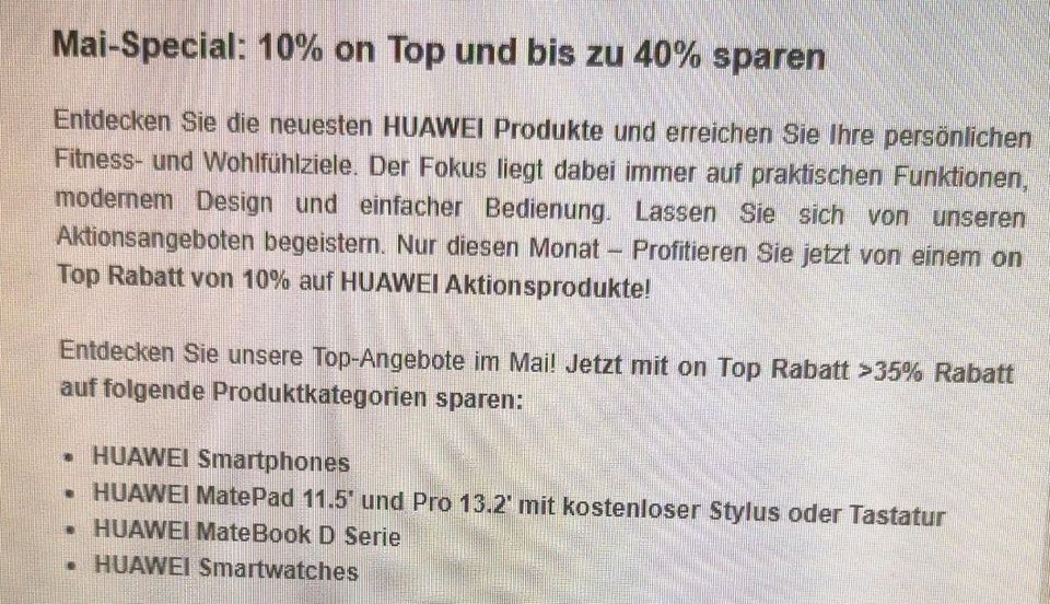 Gutscheine Rabatt Huawei in Luckenwalde