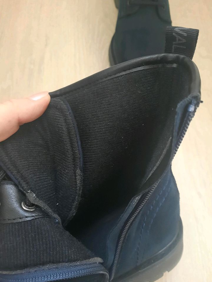 Damen Schnürboots Halbstiefel Catwalk Blau Gr. 39 wie Neu! in Rastow