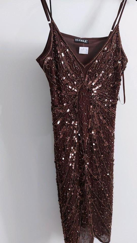 Damen  Pailletten Abendkleid partykleid kurz  braune Farben in Bochum