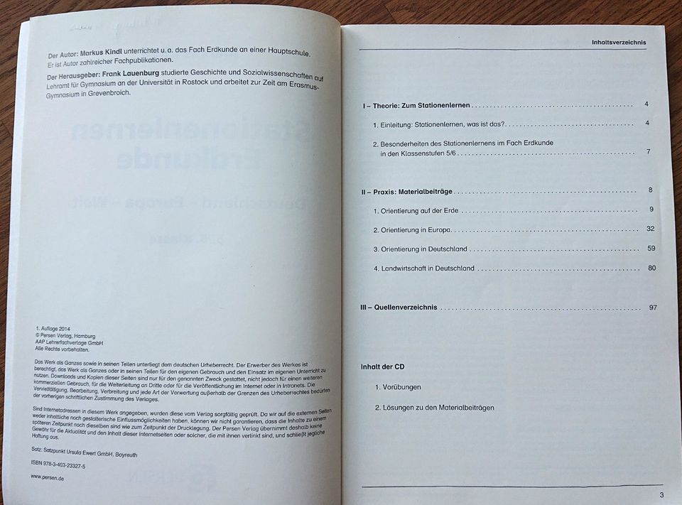 Unterrichtsmaterial Erdkunde: 2 Hefte und 1 Blattsammlung, PERSEN in Karlsruhe