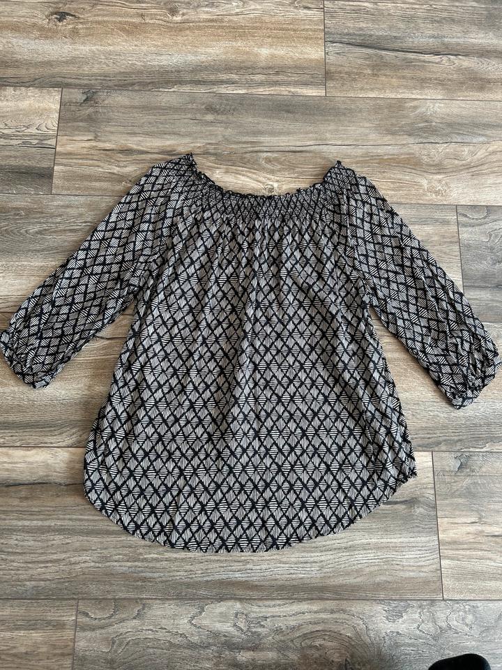 TOP-ZUSTAND❤️ GINA 44 XXL Bluse schwarz weiß Muster Damen Shirt in Limburg
