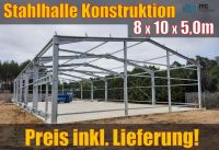 8x10x5,0m Stahlhalle Konstruktion - Industriehalle Lagerhalle PV Hessen - Wiesbaden Vorschau