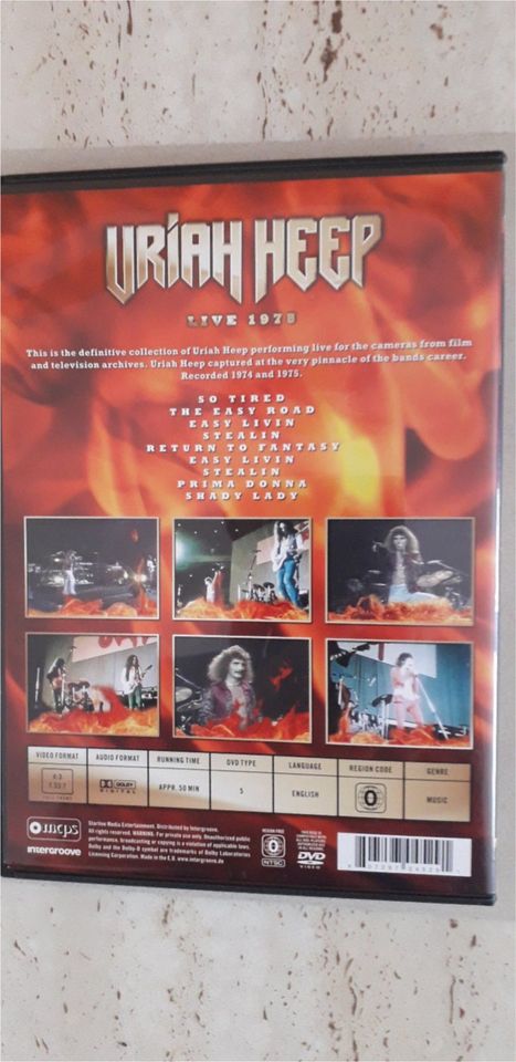 Uriah Heep- Promopostkarte- Easy Livin`- Buch /DVD Live 1975 in Bedburg-Hau