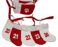 NEU Adventskalender Stiefelchen rot weiss - Girlande zum Befüllen Sachsen-Anhalt - Klötze Vorschau