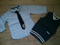 H&M Hemd Krawatte Pullunder Topomini hellblau marine Gr. 80 Brandenburg - Borkwalde Vorschau