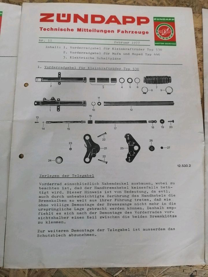 Zündapp Technische Mitteilungen Original in Leezen