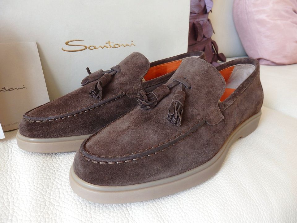 NEU! Santoni Loafer Quasten Wildleder EU39.5 UK5 Schuhe Mokassin in Hamm