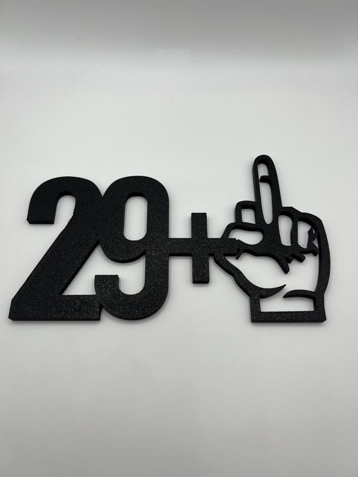 Lustiges Geschenk zum 30. Geburtstag – „29 + Mittelfinger“ Deko in Bünde