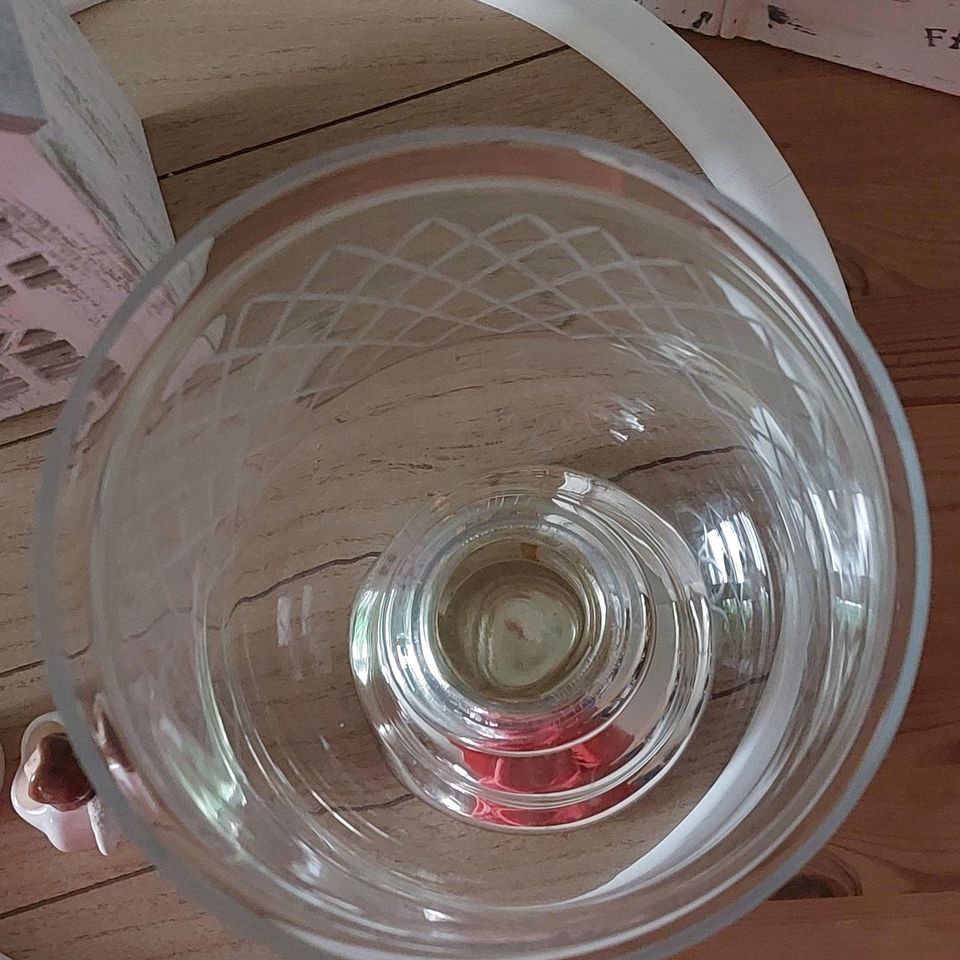 Vase/ Windlicht mit geschliffenem Glas in Göttingen
