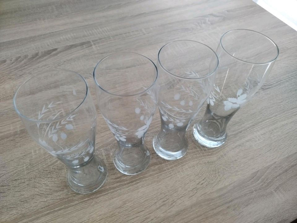 4 x Weizenglas, Hefeweizen-Gläser, 0,5l, verziert in Neu Wulmstorf