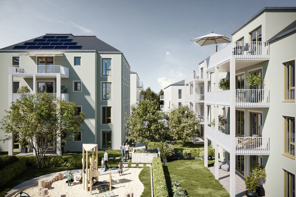 Erstbezug: Balkon-Wohnung mit großem Wohn-, Koch- und Essbereich und Wohlfühl-Badezimmer in Frankfurt am Main