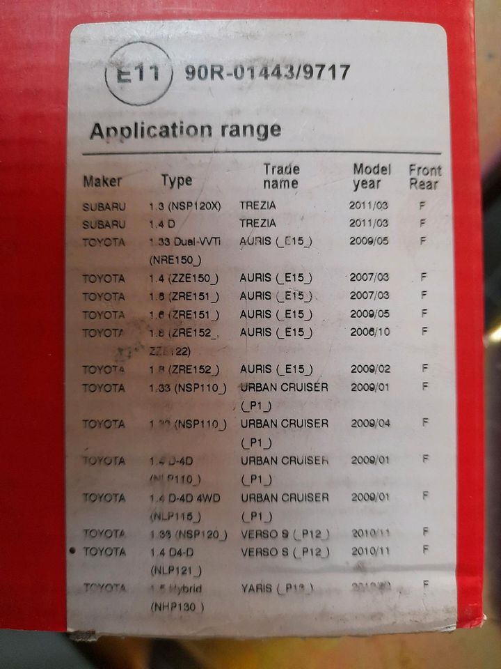 Toyota Auris E150 Bremsbeläge Vorderachse Herth + Buss Neu in Neuwied