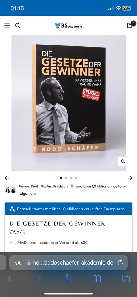 Buch ,,Bodo Schäfer“ Gesetze der Gewinner in Berlin