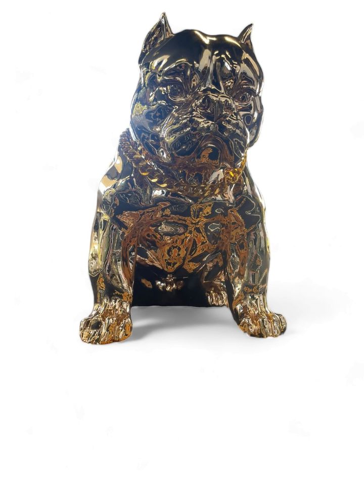 Bulldogge Resin-Statue - in Schwarz, Silber & Gold - Groß & Klein in Nordhorn