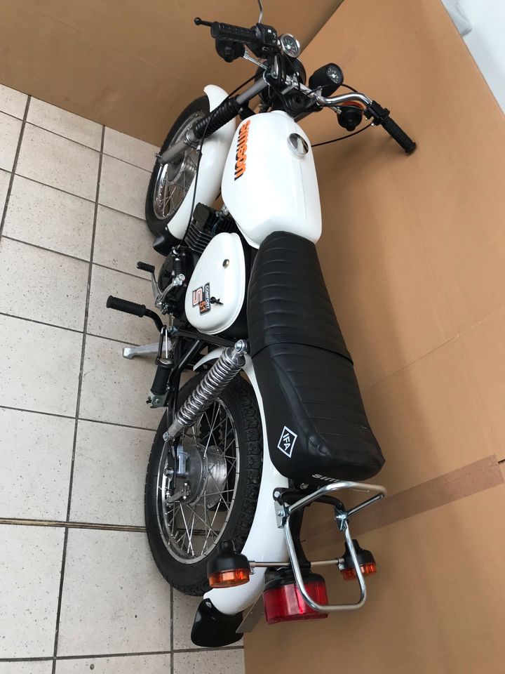 Simson S51 4 Gang Comfort weiß M500 60 km/h Papiere 12V Vape Top in Calbe (Saale)