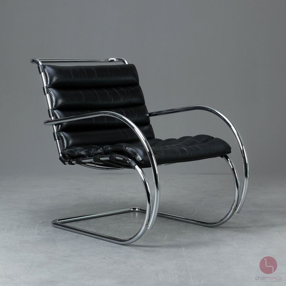 Knoll MR Lounge Sessel Bauhaus Leder Freischwinger Schwarz in Würzburg