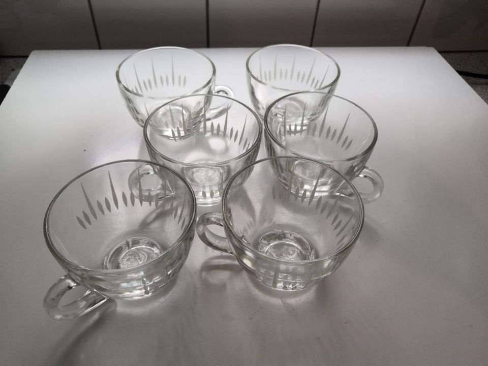 Bowlegläser Bowletassen mit Henkel Glas Bowleset in Bad Sobernheim