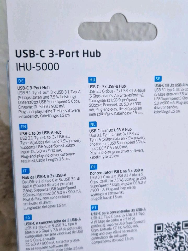 ISY 3 in 1 USB-C Hub USBC USB 3.1 3 Port  neu ungeöffnet in Berlin