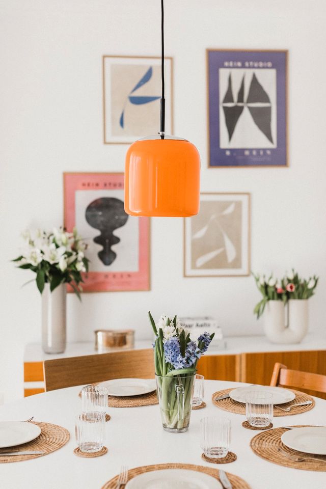 Staff Pendelleuchte orange Hängelampe Glas in München