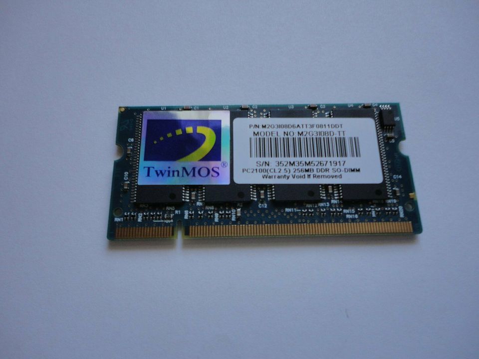 Toshiba PC 2100 256MB DDR SO-DIMM Arbeitsspeicher 200 PIN in Malching