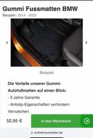 Gummi Fußmatte BMW Baden-Württemberg - Hambrücken Vorschau