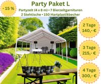 Zelt 4 x 8 m, Bierzeltgarnituren, Stehtische - Party Paket L Nordrhein-Westfalen - Delbrück Vorschau