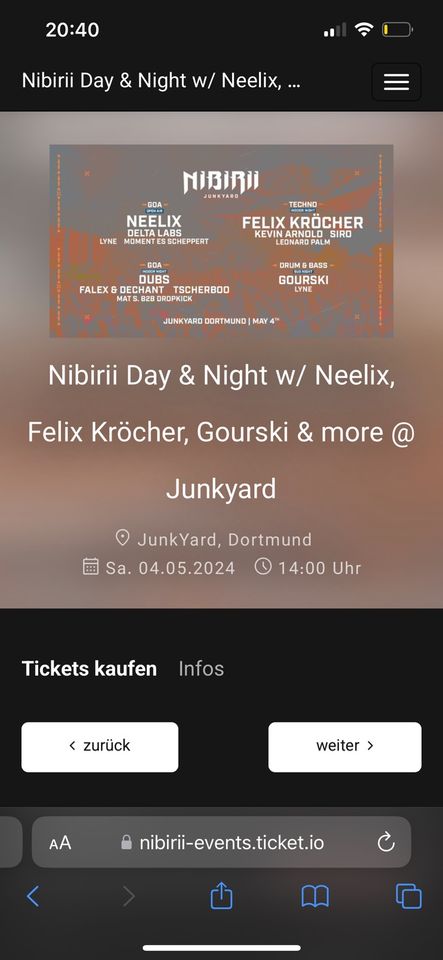 Nibiri JunkYard 4.05.24 Kombi-Ticket in Dortmund