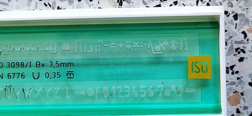 Schriftschablone ISO 3098 Bv 3,5mm DIN 6776, TS 90008 in Kitzingen